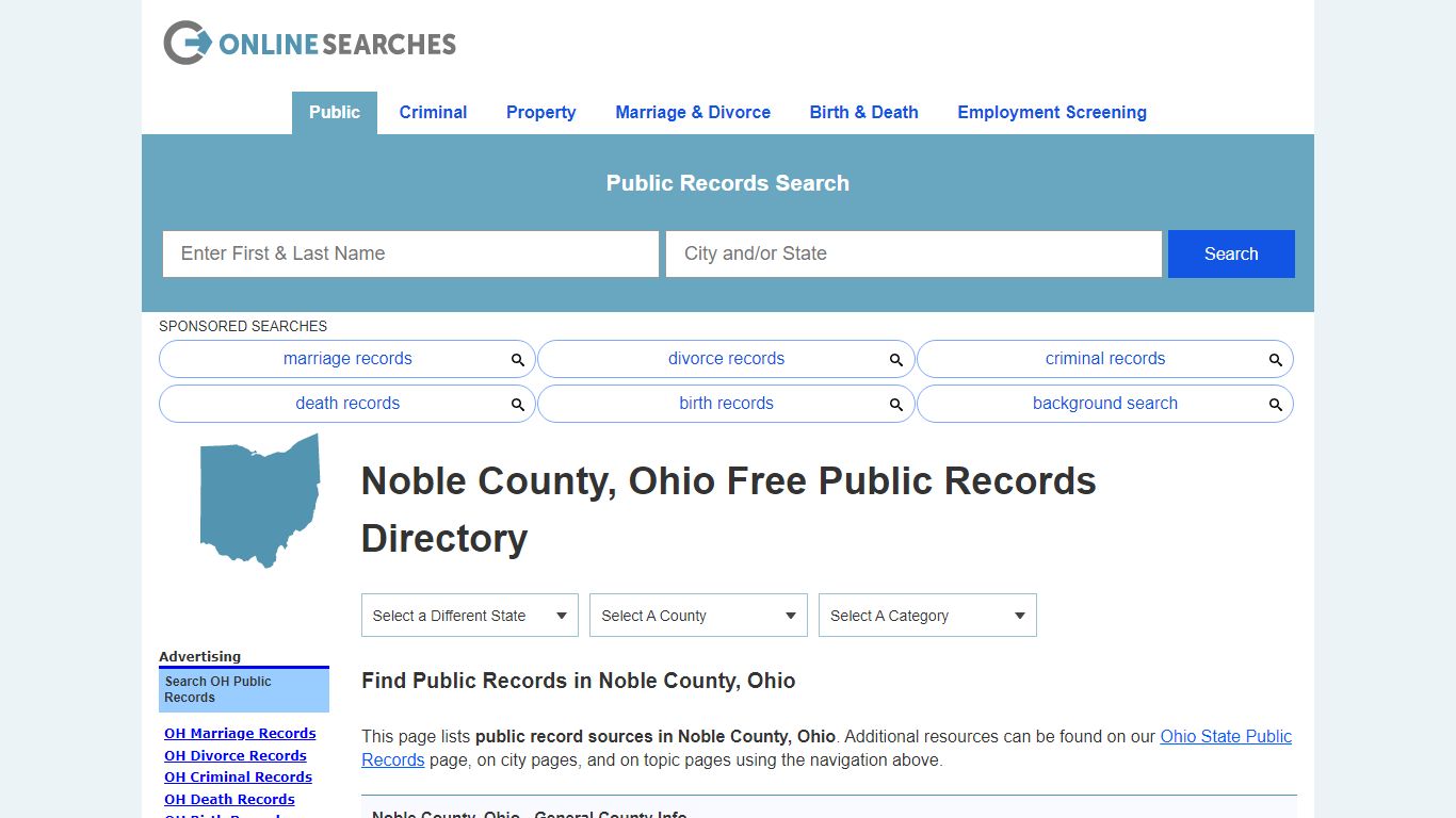 Noble County, Ohio Public Records Directory